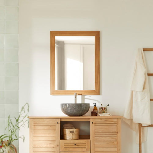 Tikamoon Teakhouten spiegel 90 x 70 cm - Naturel - vtwonen shop