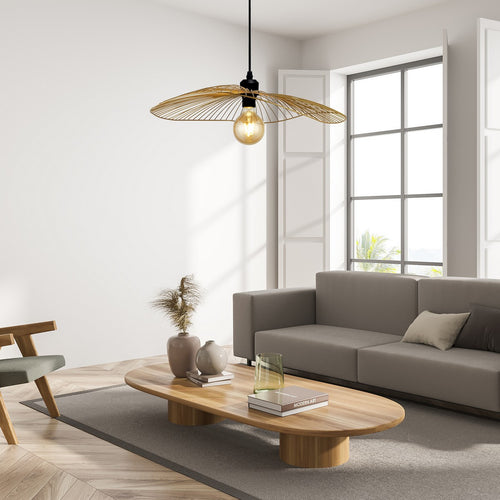 Searchlight Wave Plafondlamp converteerbaar naar plafondlamp - zwart en goud metaal
