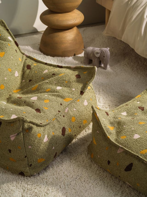 Wigiwama Terrazzo Vierkante Poef - Groen