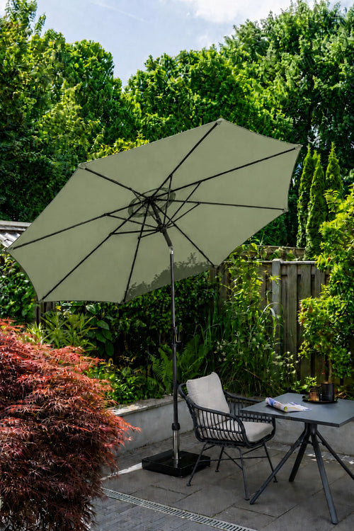 Garden Impressions Lotus parasolset Ø300 cm olijf met voet en hoes
