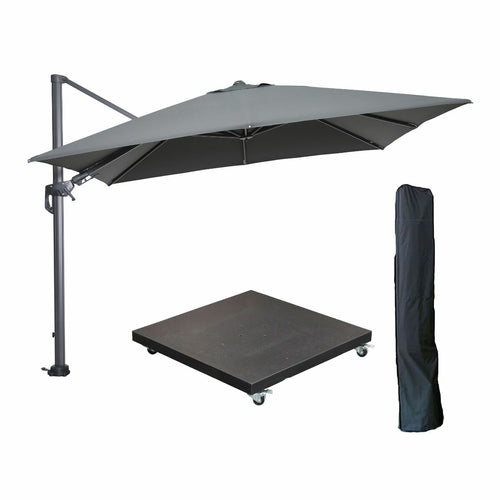 Garden Impressions zweefparasol Hawaii donker grijs 3x3 m incl 90 kg voet en hoes - vtwonen shop