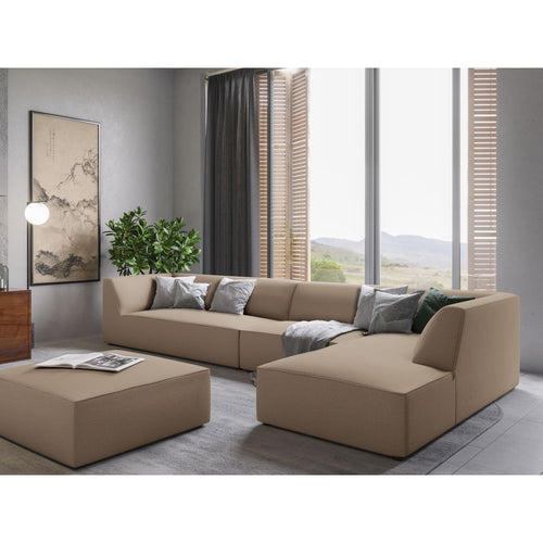 Cosmopolitan Design - Poef Siena structurele stof donkerbeige - 93x93x40cm