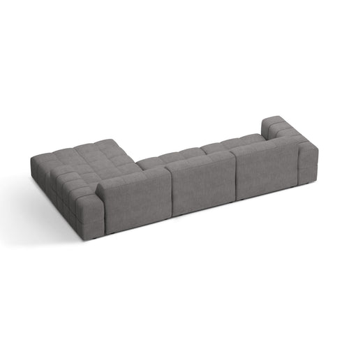 Cosmopolitan Design - Rechter hoekbank Chicago 4-zits, chenille lichtgrijs - 167x294x78cm
