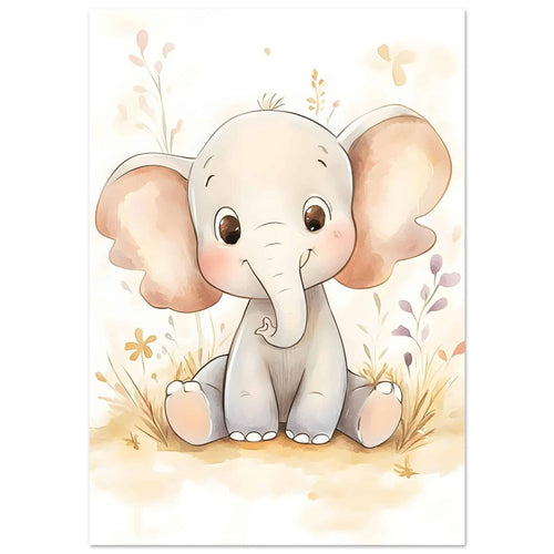 Artfulprints  Schattige olifant   poster 70x100 cm - vtwonen shop