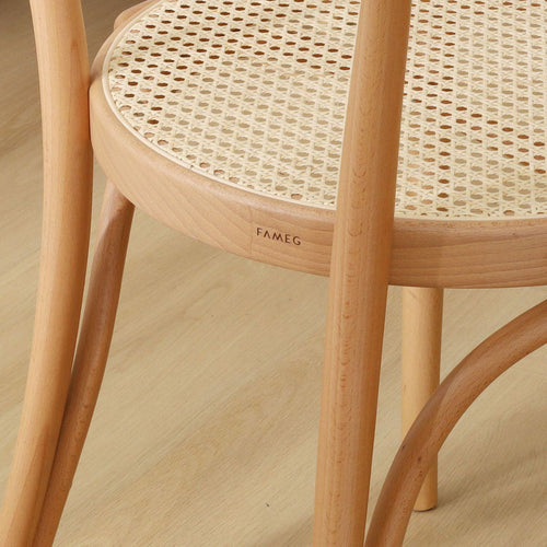 Fameg Venice No. 9 Eetkamerstoel Naturel - Armleuning - Rotan Zitting - vtwonen shop