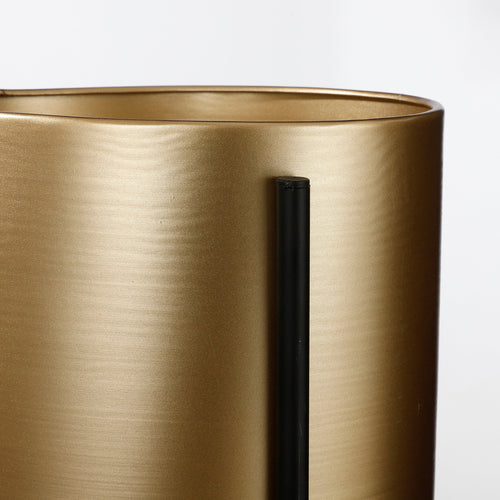 Mica Decorations Sverre Bloempot op Standaard - H29 x Ø25 cm - Goud, Zwart