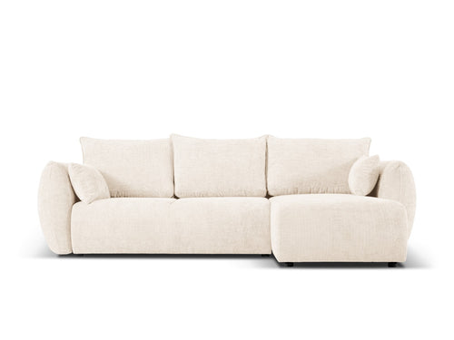 Cosmopolitan Design Converteerbare hoekbank rechts met opbergdoos Matera 4-zits, chenille, lichtbeige - 173x253x86cm