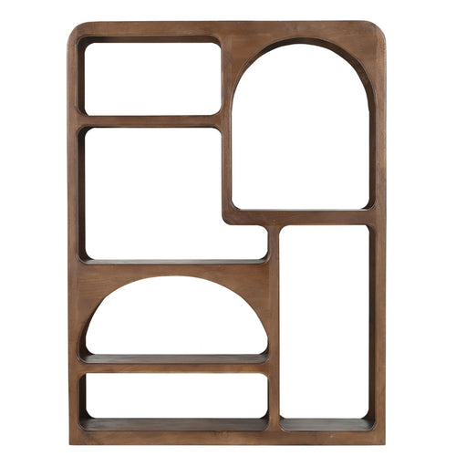 Giga Meubel Vakkenkast Yuki - Donkerbruin Hout - 150x34x200cm