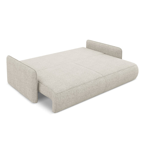 LaMiaSofa 3-zits slaapbank Palermo - chenille stof - zilver - 216x105x86