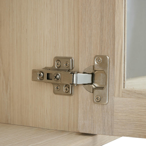Furnhouse 4-deurs wandkast Kerteminde - Witte olie - MDF, Eikenfineer, Glas - 37x213x60