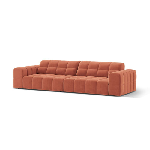Cosmopolitan Design - Bank Chicago 4-zits, flueel koraal - 102x252x78cm