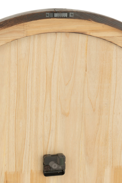 J-Line klok Grand Hotel - hout - naturel - large - Ø 79.5 cm