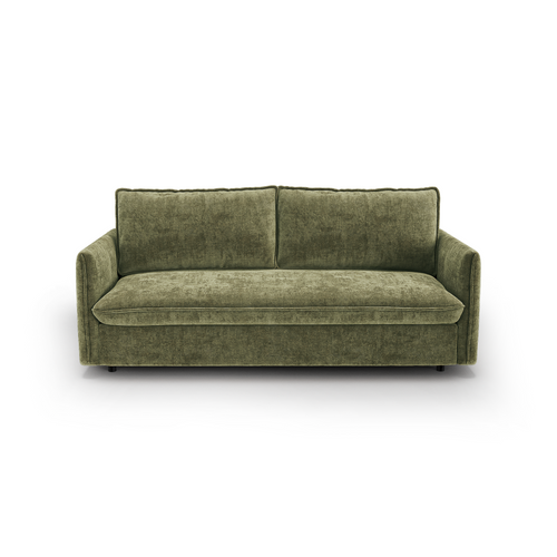 Premium Interiors - Express-slaapbank AVA - gewaafd fluweel vintage groen 178cm