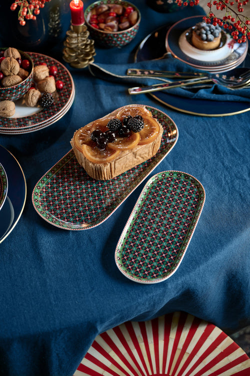 Pip Studio - Berry Blues Clover Green - Plateau voor Suikerpot en Melkkan - 25x12cm