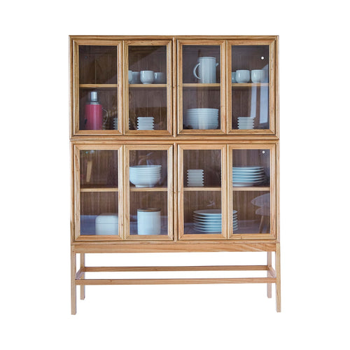 Tikamoon Dubbele vitrinekast van mindihout - Naturel - vtwonen shop