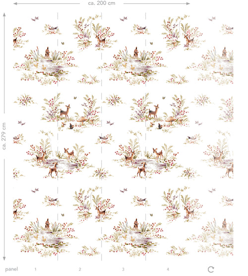 ESTAhome fotobehang hertjes bruin en terracotta - 200 x 279 cm - 159055 - vtwonen shop