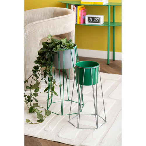 Present Time bloempot Cool Retro - grijs - 34x30x56cm