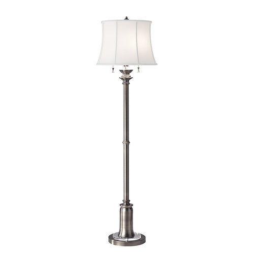Elstead Stateroom - 2 Lichts Vloerlamp Antiek Nikkel, E27
