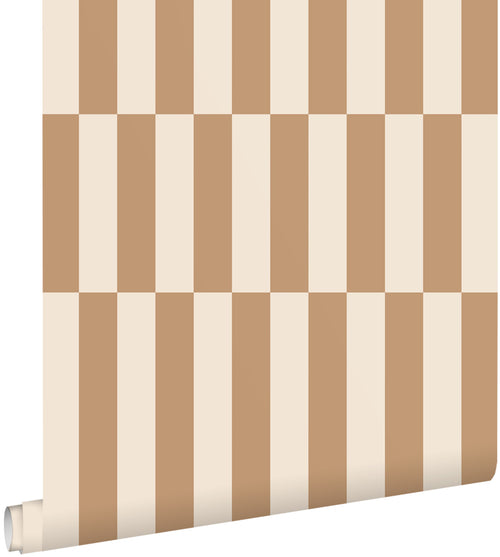 ESTAhome behang strepen beige en bruin - 53 cm x 10.05 m - 131214