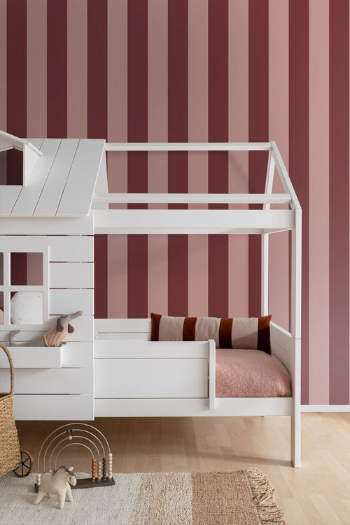 ESTAhome behang strepen bordeaux rood - 0.53 x 10.05 m - 131969