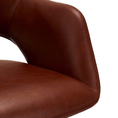 Furnhouse eetkamerstoelen armleuning Luna - Cognacbruin - Kunstleer - Set van 6