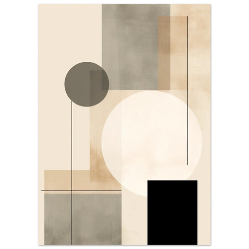 Artfulprints Poster Japandi abstract   - 50x70 cm - Taupe
