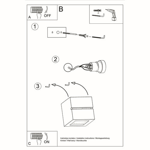 Sollux Lighting Wandlamp keramiek LEO LINE - 14x14x14cm