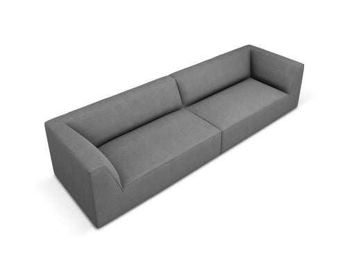 Micadoni Bank Ruby 4-zits, structurele stof, grijs - 93x302x69cm