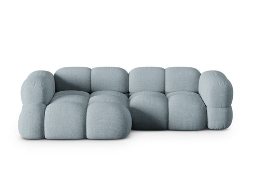 Cosmopolitan Design linker hoekbank Loretto 3-zits, structurele stof pastelblauw - 147x250x68cm