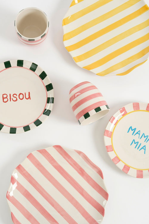 Mica Decorations Bliss Serviesset - 6-delig - Steengoed - Roze, Geel, Groen - vtwonen shop
