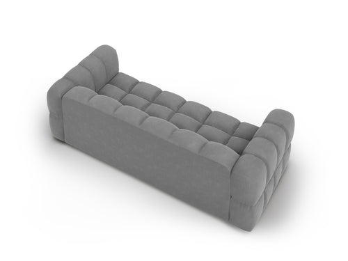 Cosmopolitan Design Modulaire bank Sky 4-zits, flueel, lichtgrijs - 102x244x70cm