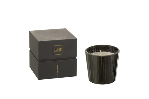 J-Line geurkaars Noa - Spicy Twilight - glas - zwart - small - 35U
