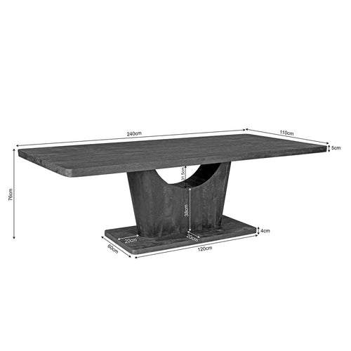 StarFurn Eettafel Voco - Ovaal Bruin Hout - 240x110x76cm - vtwonen shop