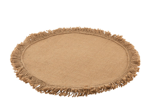 J-Line placemat - jute - naturel - 6 stuks