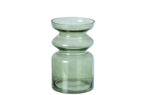 J-Line vaas - glas - olijfgroen - small