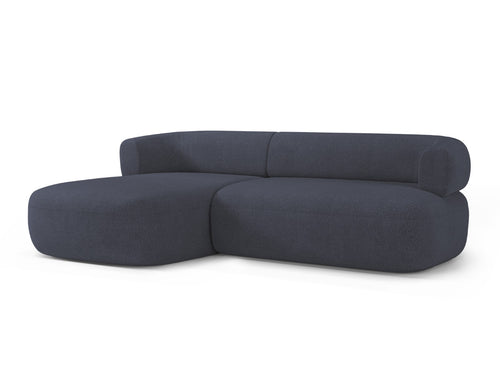 Micadoni linker hoekbank Jenny 5-zits, boucle donkerblauw - 145x225x73cm