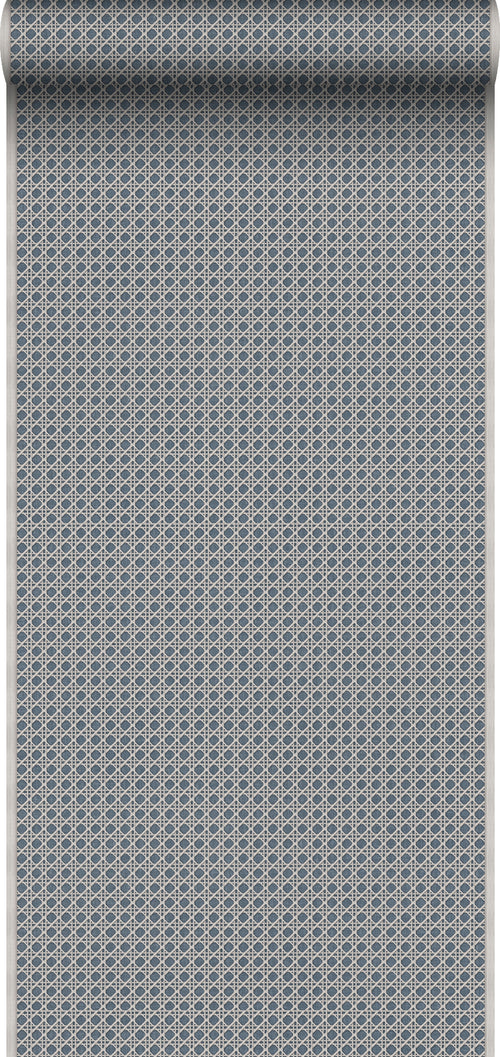 Sanders & Sanders behang ruiten donkerblauw - 53 cm x 10 m - 640514