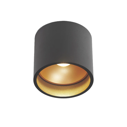 Artdelight plafondlamp Orleans - 1 lichts - 11  x 10   cm - zwart goud
