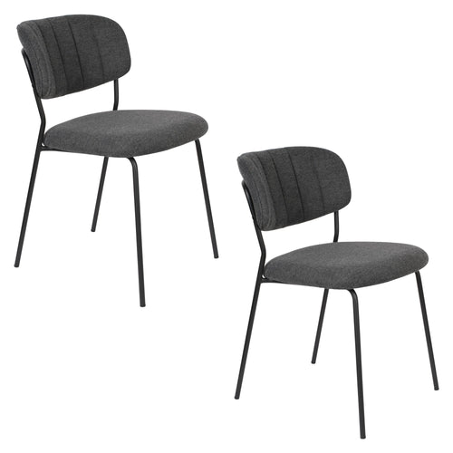 Housecraft Living Jolien Eetkamerstoelen Zwart/ Grijs - Set van 2 - vtwonen shop