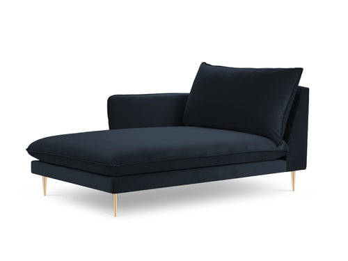 Cosmopolitan Design linker meridiaan Vienna flueel, donkerblauw - 170x110x95cm