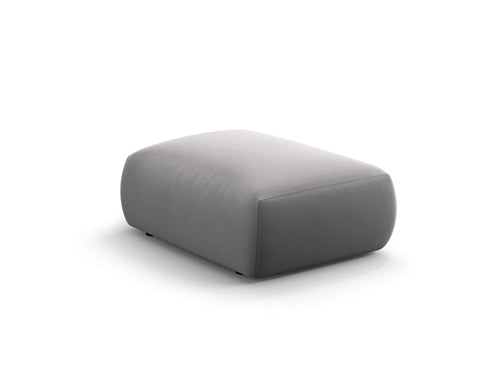 Cosmopolitan Design Poef Matera flueel grijs - 68x86x40cm