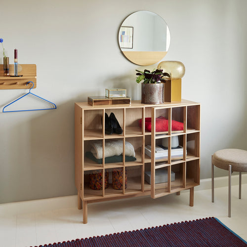 Hübsch wandspiegel Crescent - mdf/spiegelglas/eikenfineer - ø50cm - vtwonen shop