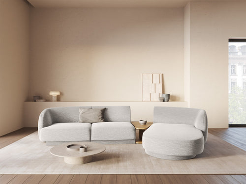 Micadoni Rechte modulaire bank Miley 3-zits, structurele stof geld - 178x303x70cm