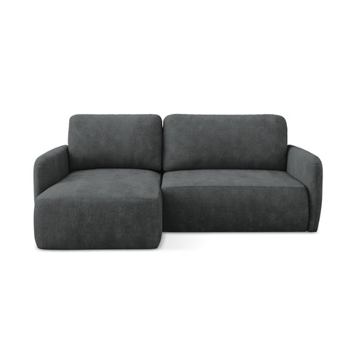 LaMiaSofa hoekbank links Corle - chenille stof - donkergrijs - 207x148x86