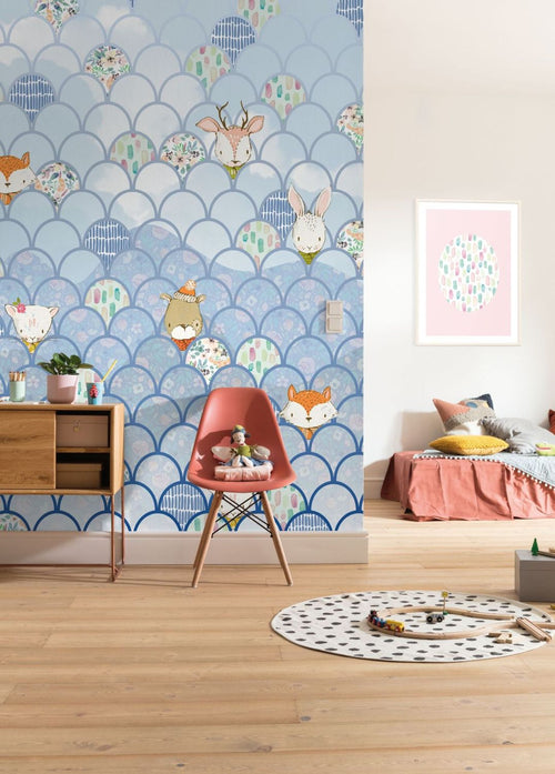 Sanders & Sanders fotobehang dieren blauw - 200 x 250 cm - 611691
