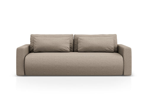 Cosmopolitan Design Slaapbank met opbergdoos Belfast 3-zits, structurele stof donkerbeige - 105x238x84cm