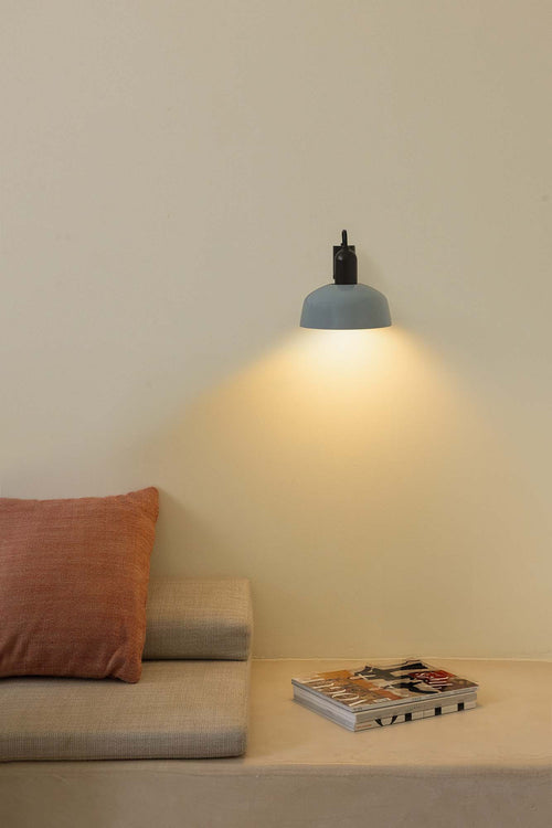 Faro Tatawin Koepelwandlamp Zwart, Glanzend Grijsblauw 1x E27