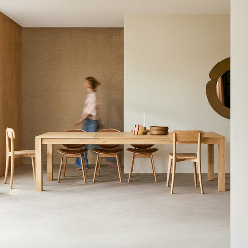 Tikamoon Massief eiken uitschuifbare tafel voor 6/10 personen - Naturel - vtwonen shop