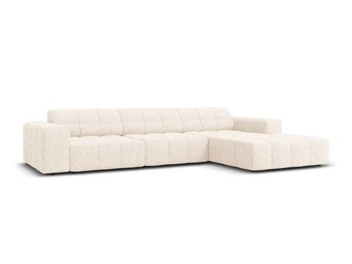 Cosmopolitan Design rechter hoekbank Chicago 4-zits, chenille lichtbeige - 167x294x78cm