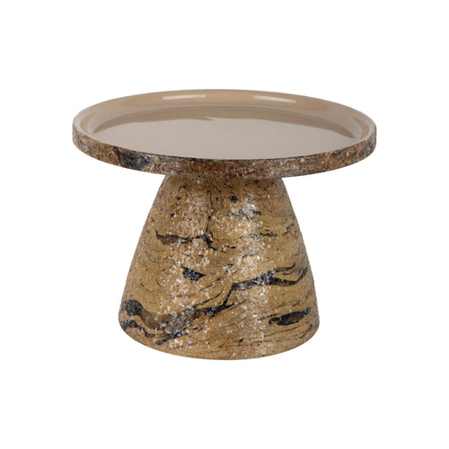 Leitmotiv bijzettafel Mosaic Marble - bruin - 42x42x29cm